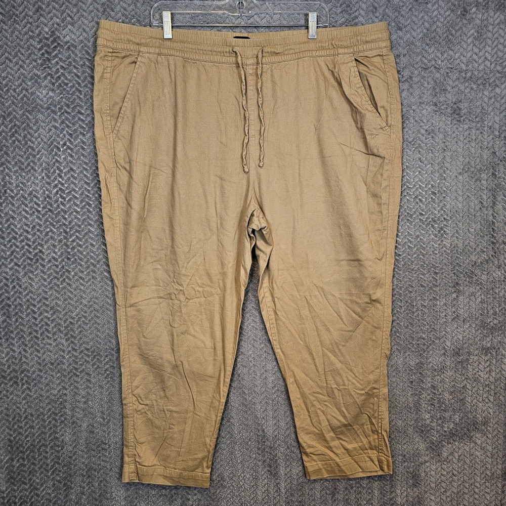 Gap Womens XXL Tan Cotton Rayon Elastic Drawstring Tapered Casual Pants Khaki